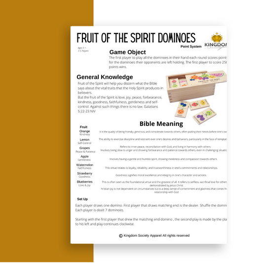 Fruit of the Spirit Domino Playing Instructions