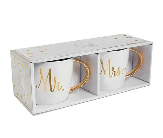 Gold Handle Mugs - Mr & Mrs