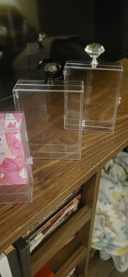 Elegant Clear Storage Boxes with Decorative Knobs - Made to Order