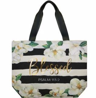 Blessed Magnolia Canvas Handbag